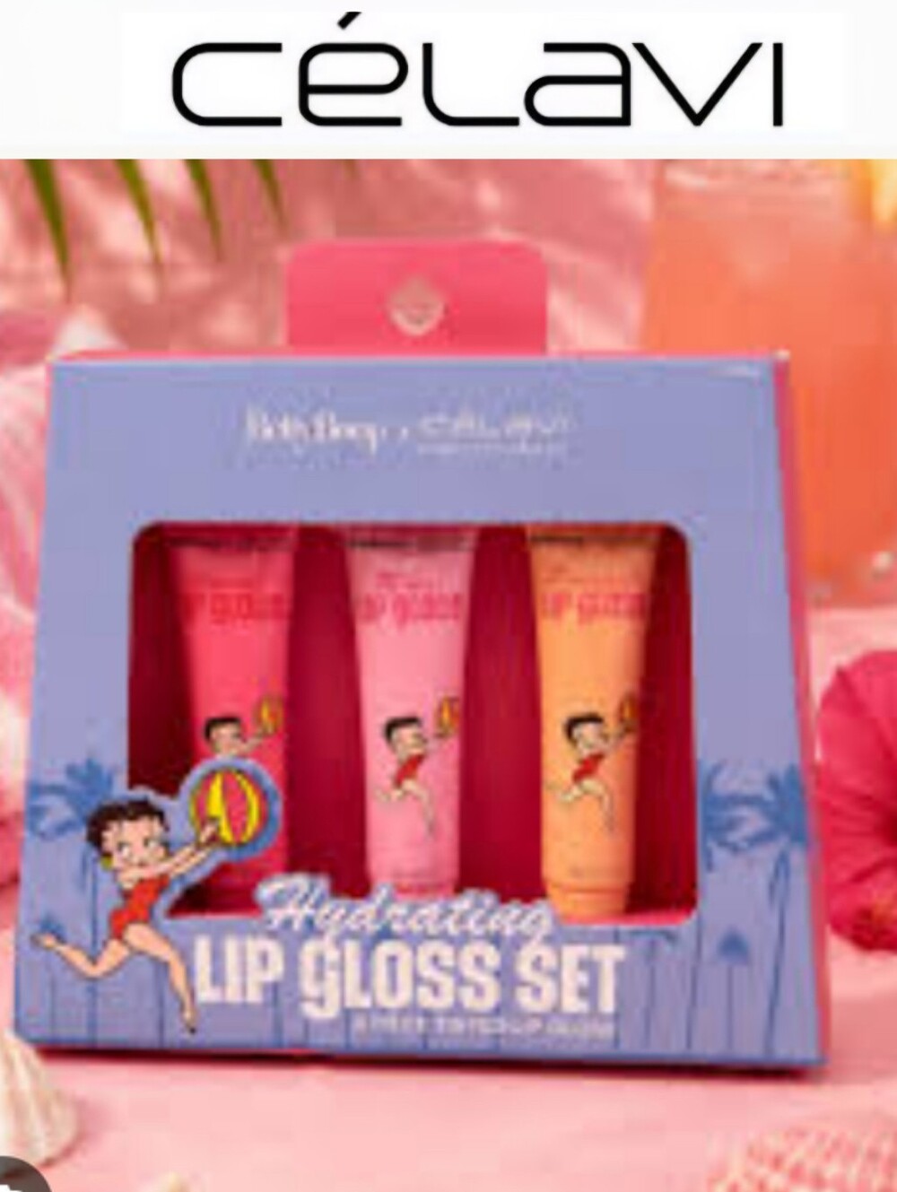 Celavi X Betty Boop 3-PC Tinted Hydrating Lip Gloss Set